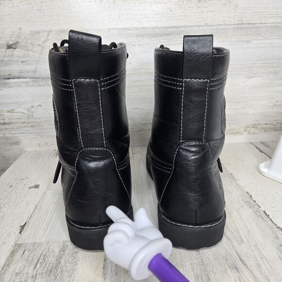 Cadillac Boots Mens 8.5 Black w/ Buckle Rare Motorcycle Biker Style 916974 - Picture 11 of 16